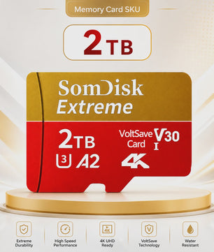 Snelle Micro SDXC Kaart 128GB/256GB/512GB/1TB/2TB - Class 10, U3, A2, 4K Video Ready