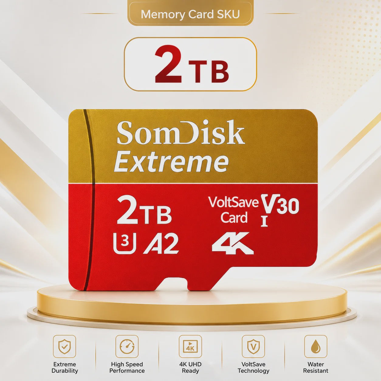 Snelle Micro SDXC Kaart 128GB/256GB/512GB/1TB/2TB - Class 10, U3, A2, 4K Video Ready