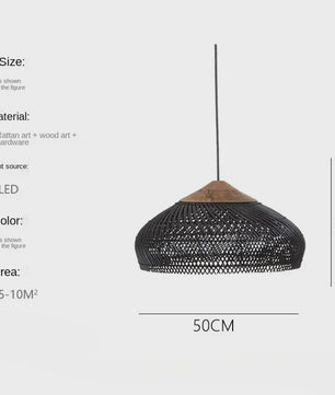 60cm Wabi Sabi Rotan Hanglamp - Japanse Retro Design voor Woonkamer & Eetkamer