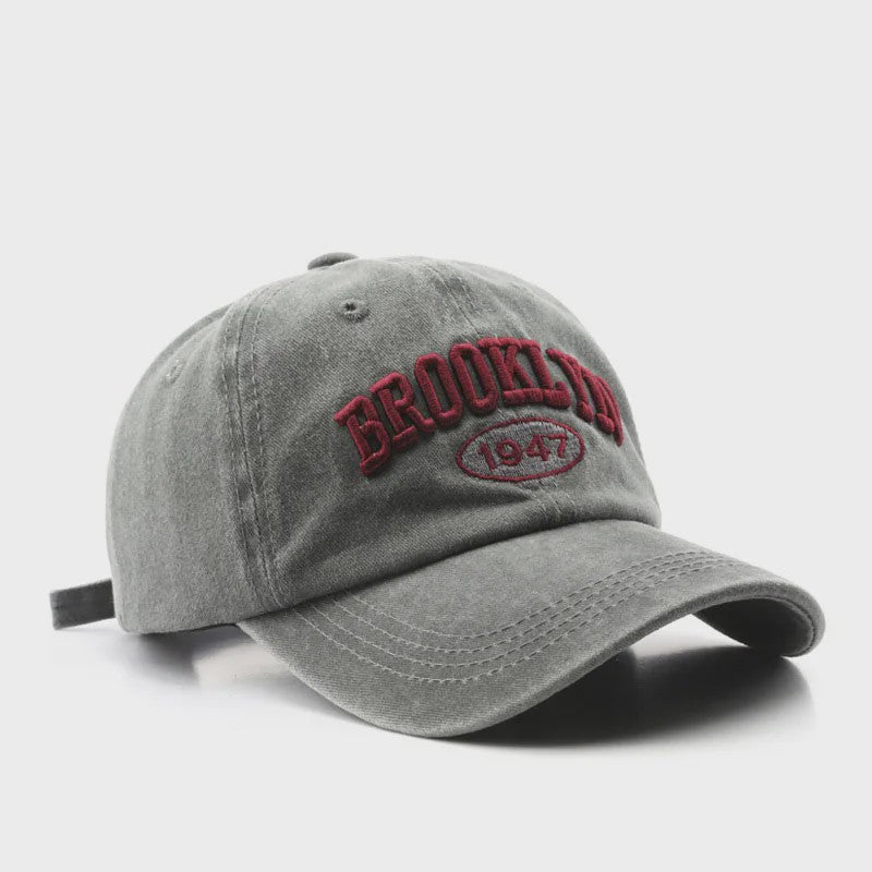 Retro Brooklyn Baseball Cap - Katoen, Verstelbaar, Unisex