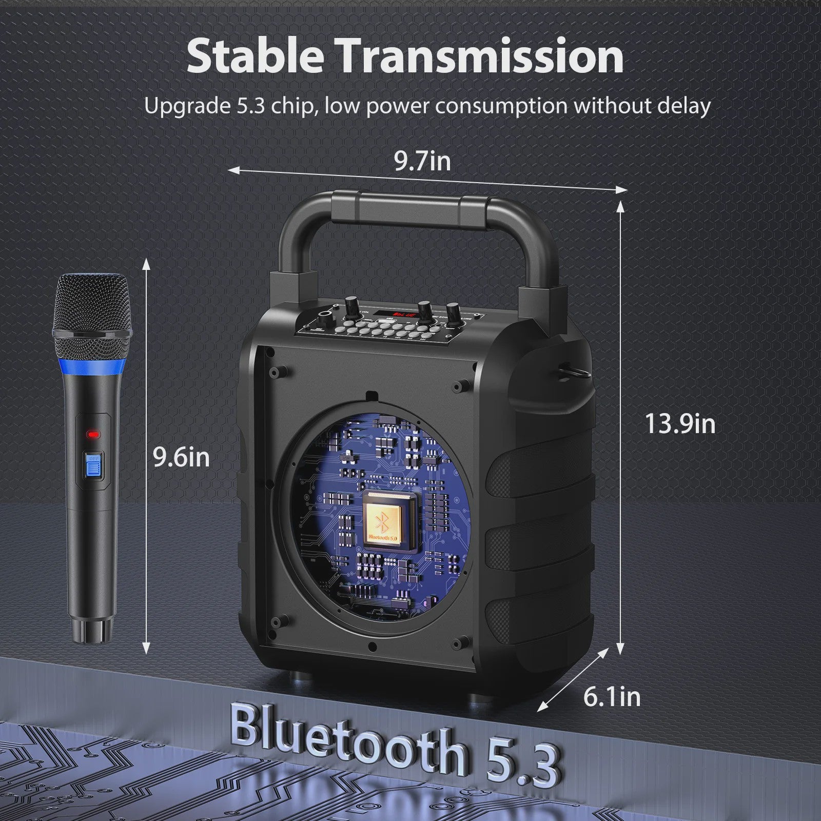 T18 Draagbare Bluetooth Speaker met Microfoon, Karaoke Machine & LED Verlichting