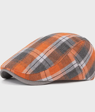 Vintage Heren Oktagonale Pet - Stijlvolle Visgraat & Streep Casual Hoed voor Dagelijks Gebruik