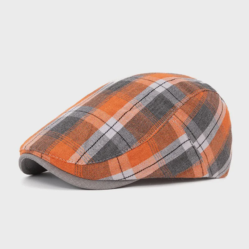 Vintage Heren Oktagonale Pet - Stijlvolle Visgraat & Streep Casual Hoed voor Dagelijks Gebruik