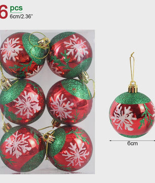 Set van 6 Kerstballen - 6cm Diameter - Decoratieve Kerstboom Hangers