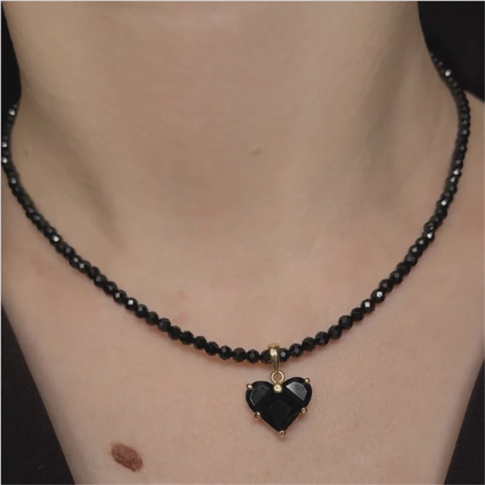 Vintage Zirkonia Hart Hanger Ketting - Boho Stijl Kristal Ketting
