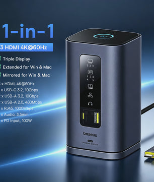 Baseus 15-in-1 USB-C Docking Station met 160W PD & 25W Draadloze Charger