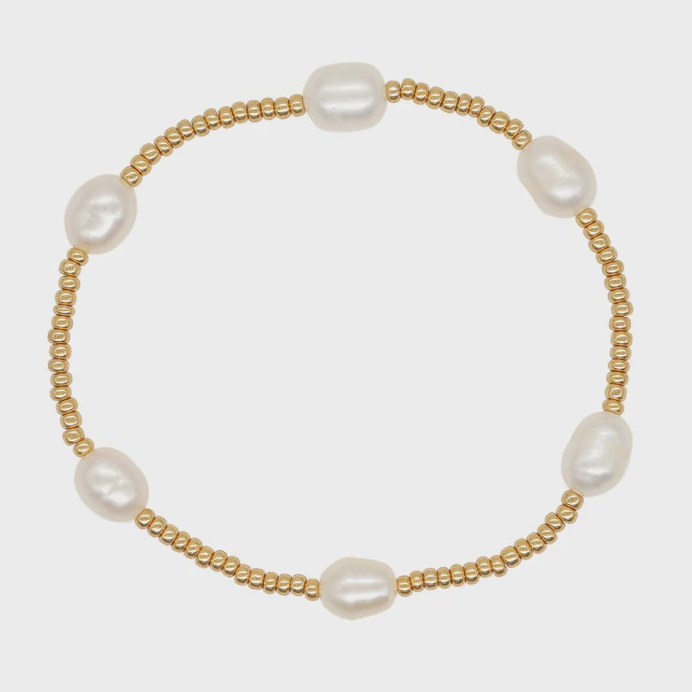 Set van 4 Elegante Armbanden met Goudkleurige Kralen en Parels voor Dames