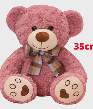 Kawaii Teddybeer Pluche Kussen met Strik - 25/35cm