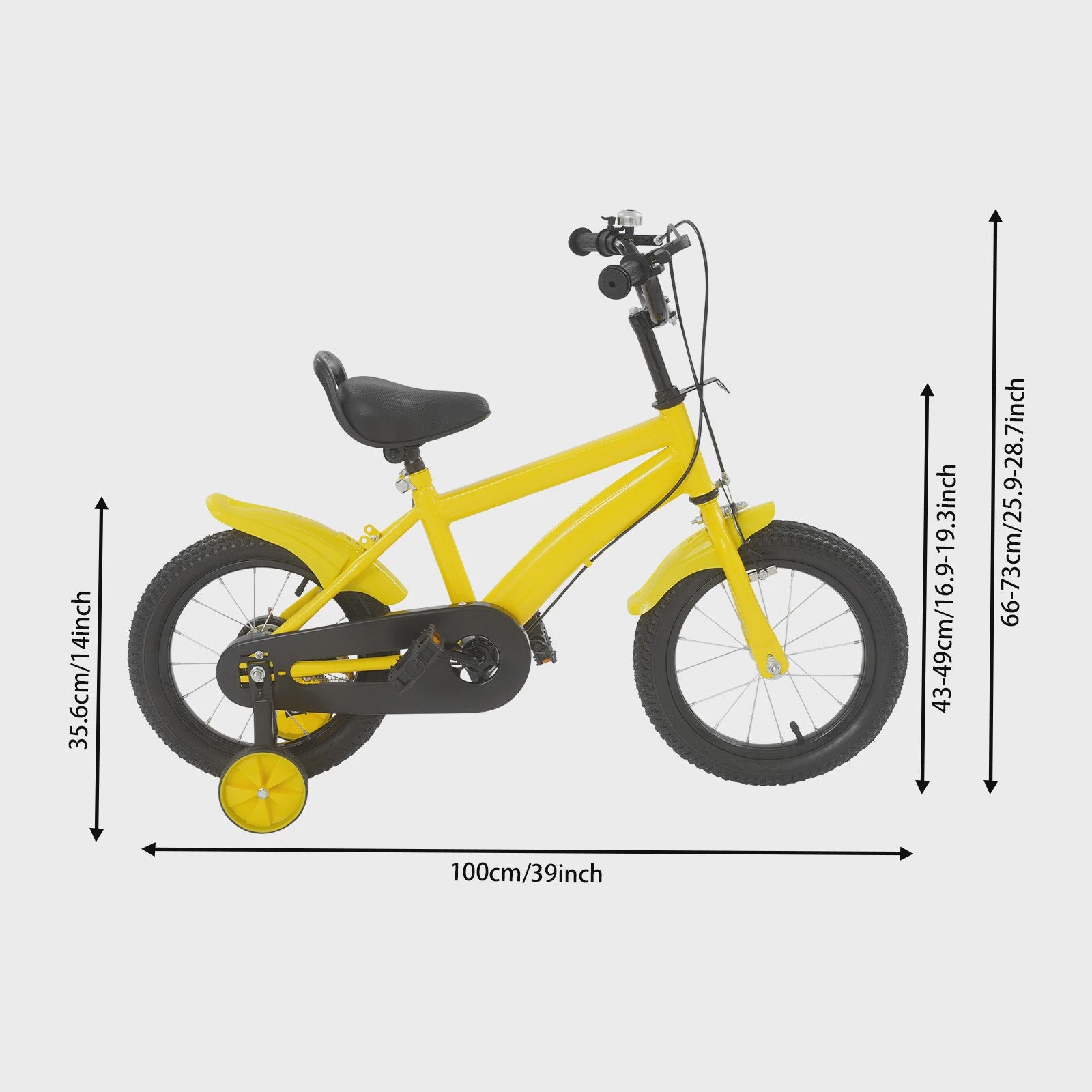 14 Inch Kinderfiets met Zijwielen - Leerfiets voor Jongens en Meisjes