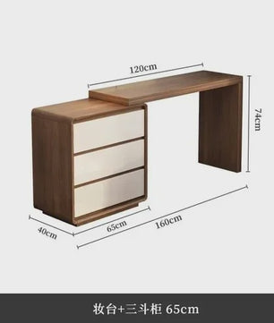 Moderne Houten Kaptafel met Spiegel en Ruime Opbergruimte