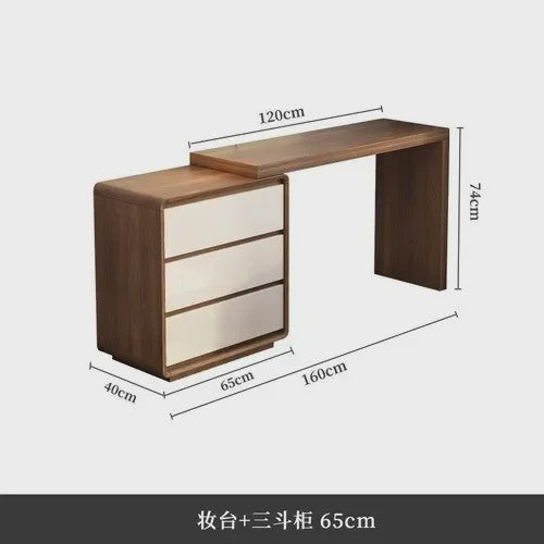 Moderne Houten Kaptafel met Spiegel en Ruime Opbergruimte