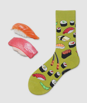 Grappige Heren Sokken met Food Prints: Avocado, Friet, Burger, Bier & Meer | Harajuku Stijl