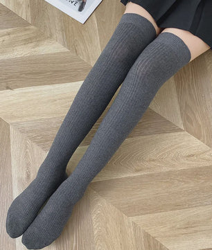 Dames Hoge Sokken Wol Blend - Ribgebreid, Warm & Zacht voor de Winter