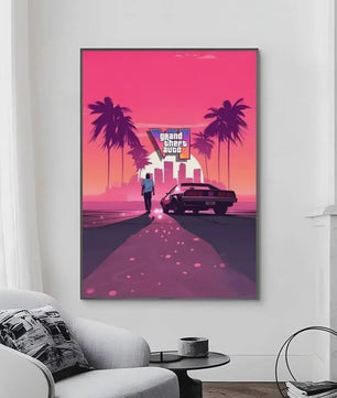 Grand Theft Auto Game Posters - Zelfklevend Muurdecoratie voor Fans