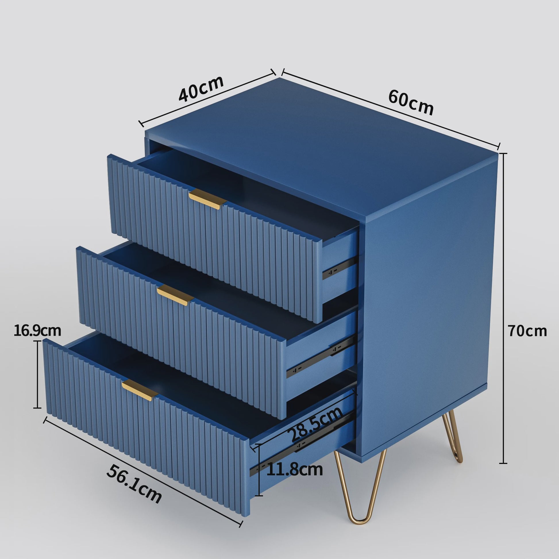 Stijlvol Blauw Sideboard met 2 Deuren - Opbergkast voor Woonkamer, Keuken en Hal