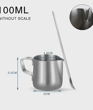 RVS Melkopschuimkan 100ml, 350ml, 600ml - Barista Kwaliteit Opschuimkannetje