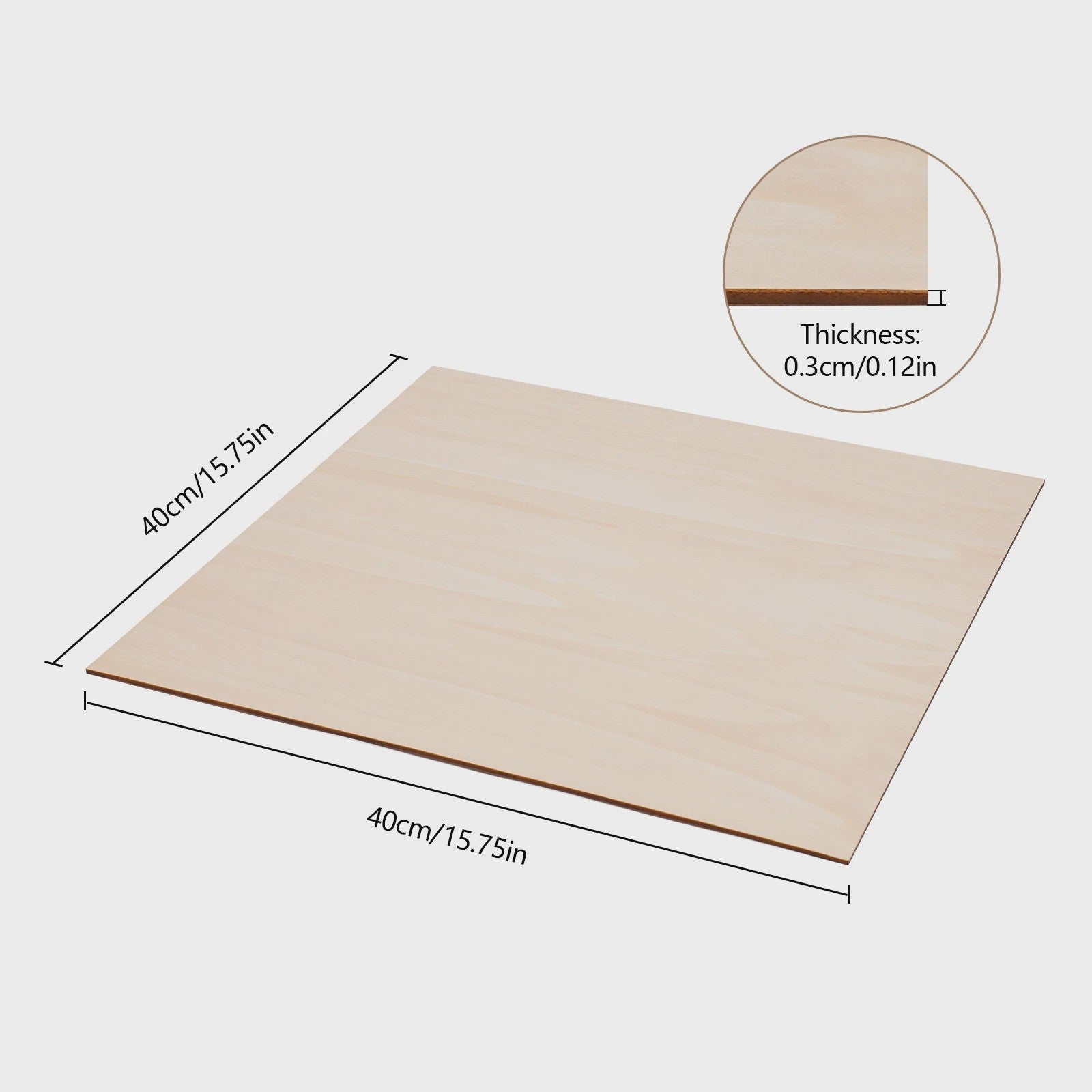 30x Houtplaten Basswood 3mm Dik - DIY & Decoratie (30x30cm/40x40cm)