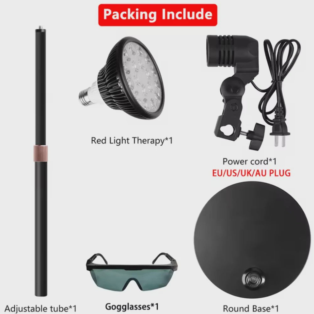 Roodlichttherapie Lamp 660nm & 850nm met Statief - Huidverbetering & Pijnverlichting