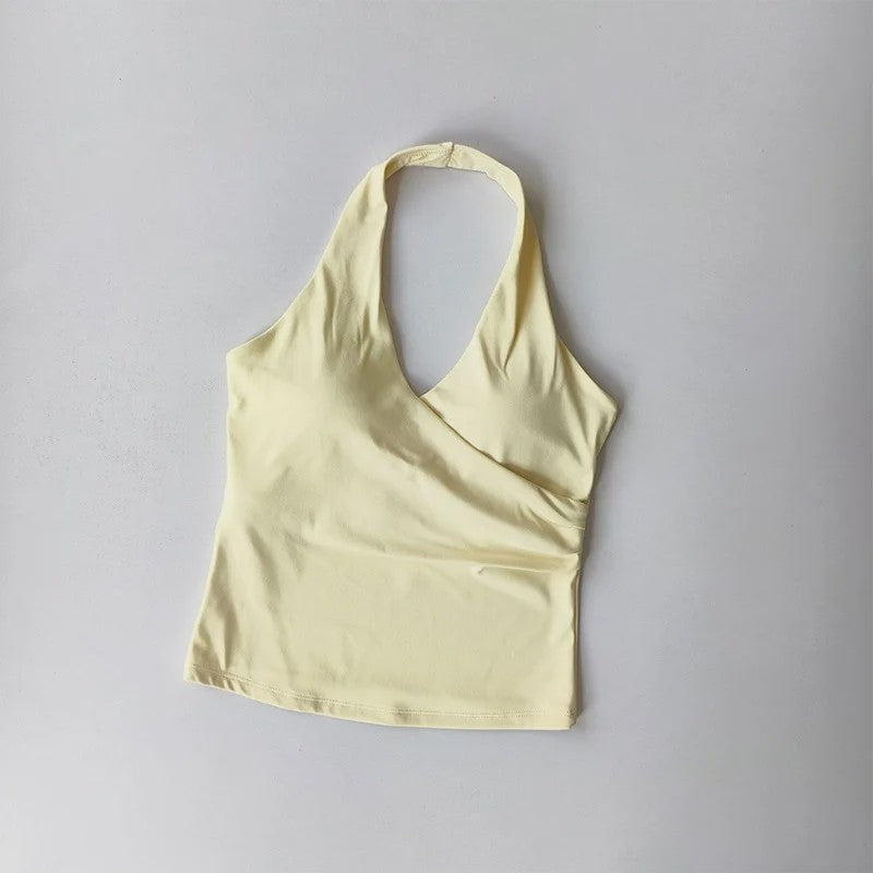 Comfortabele Sport BH met V-hals en Halter Nek - Ademend & Stijlvol