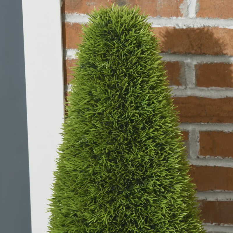 Set van 2 Kunstcipressen 90 cm met Pot en Mos - Decoratieve Kunstplant voor Binnen en Buiten