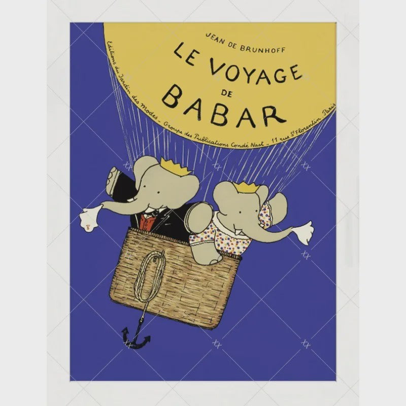 Babar Poster Canvas - Sprookjes Kunst voor Kinderkamer & Babykamer Decoratie