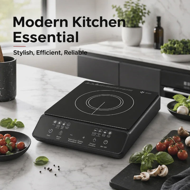 WETECH W6406 Inductiekookplaat - 2000W, 8 Niveaus, 6 Functies, Touch Control, Timer & Kinderbeveiliging