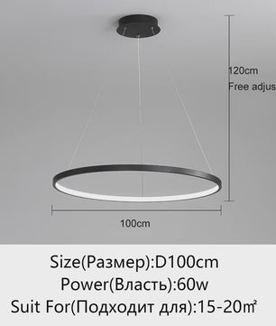 Moderne Ronde LED Plafondlamp Zwart/Wit - Dimbaar Hanglamp voor Keuken en Woonkamer