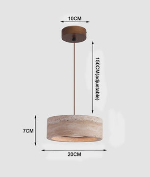 Vintage Travertin Hanglamp LED - Wabi Sabi Stijl voor Slaapkamer & Restaurant