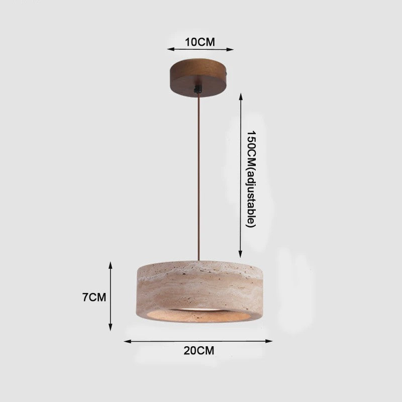 Vintage Travertin Hanglamp LED - Wabi Sabi Stijl voor Slaapkamer & Restaurant