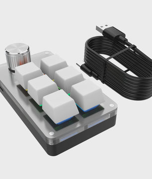 Programmeerbaar Mini Mechanisch Toetsenbord met RGB en Draaiknop voor Photoshop & Gaming