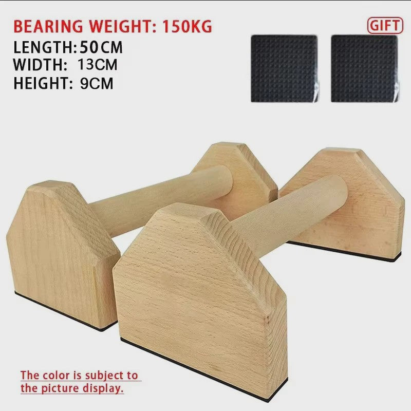 Houten Push-up Stands & Parallettes - Stabiele Grepen voor Thuis Fitness en Krachttraining