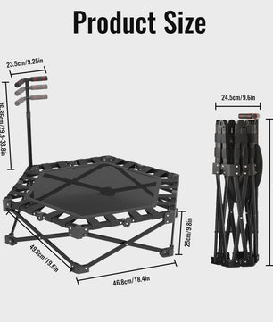 Opvouwbare Fitness Trampoline Mini Rebounder met Verstelbare Handgreep - Indoor/Outdoor