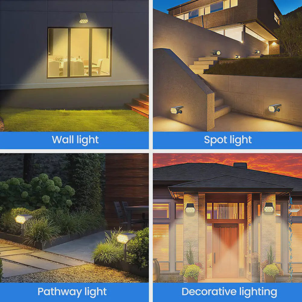 92 LED Solar Tuinspots - Waterdicht IP65, Buitenverlichting met Bewegingssensor