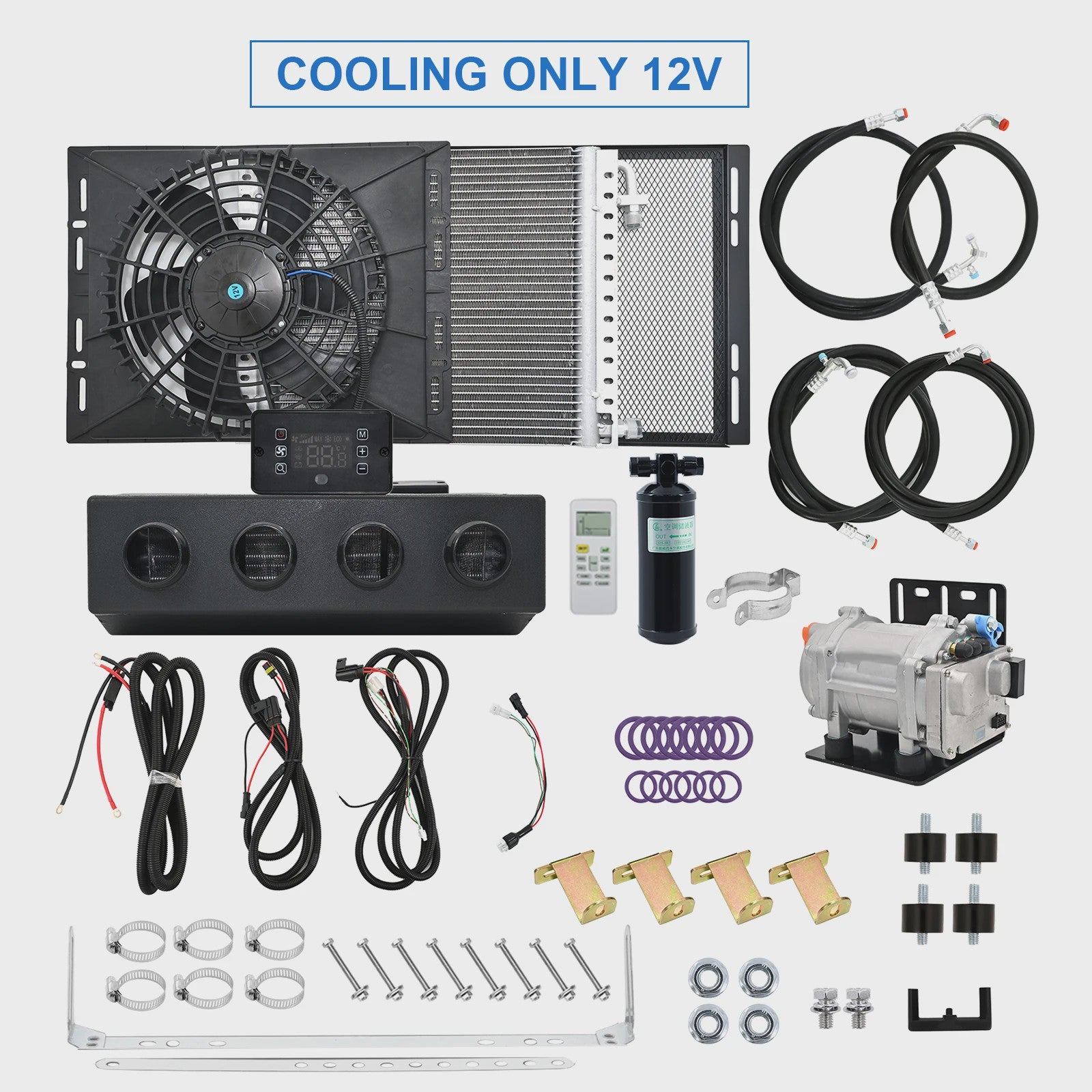 Universele 12V/24V Elektrische Airco & Verwarming Unit met Compressor voor Vrachtwagen en Camper