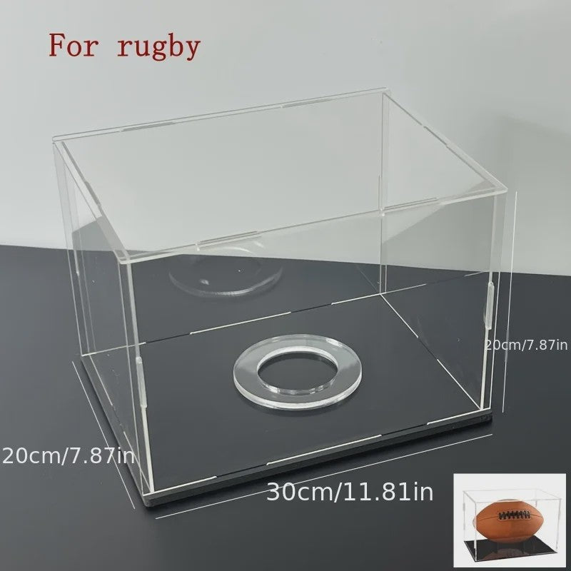 Acryl Display Box met Bodemplaat - Stofvrij Presenteren van Sportballen