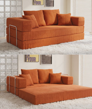 Opvouwbare Sofa Bed 200cm XXL - Modulair Gastenbed met Corduroy & Memory Foam