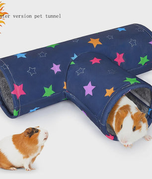 3-Weg Tunnel voor Kleine Huisdieren - Wasbaar & Opvouwbaar Speelgoed voor Konijn, Hamster & Cavia