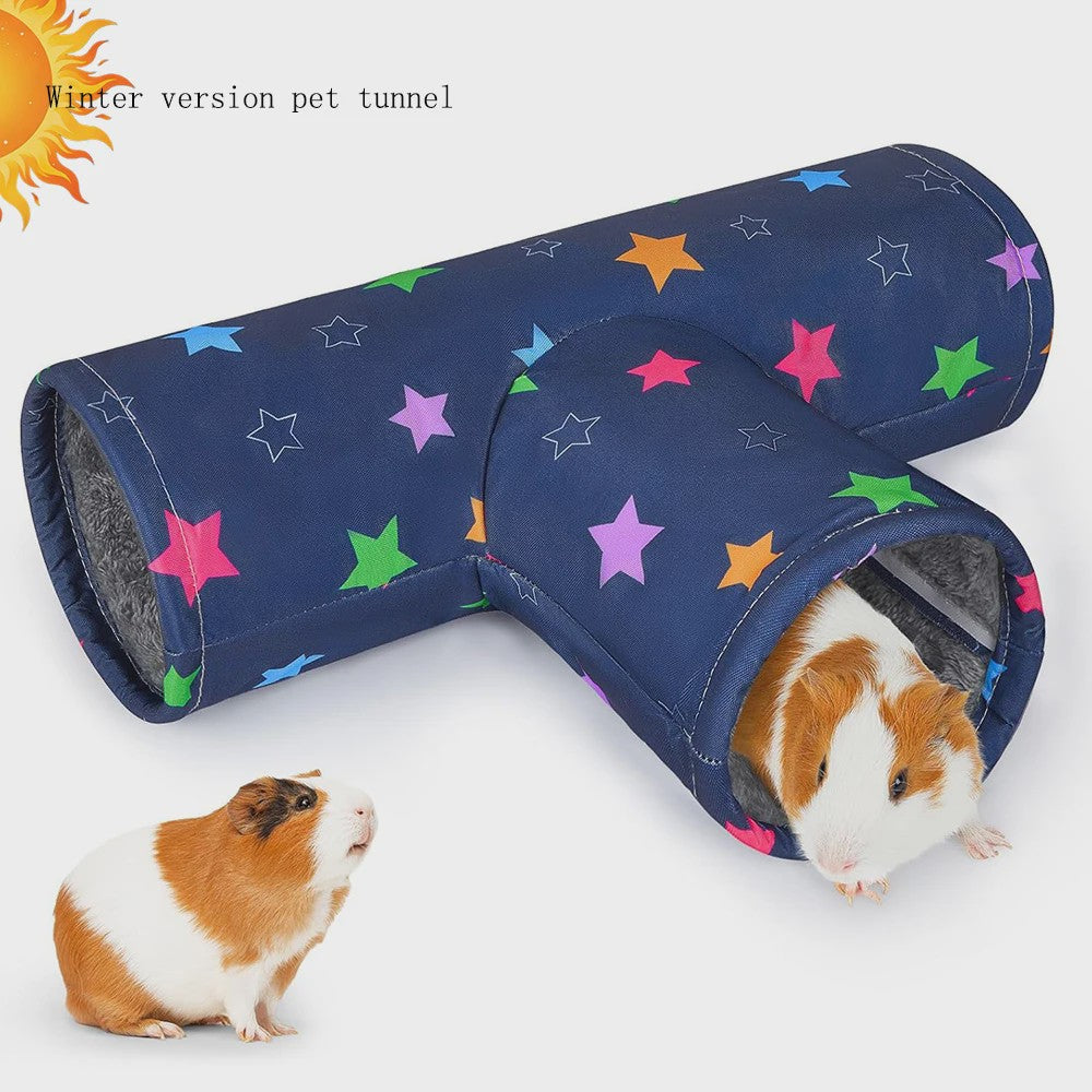 3-Weg Tunnel voor Kleine Huisdieren - Wasbaar & Opvouwbaar Speelgoed voor Konijn, Hamster & Cavia