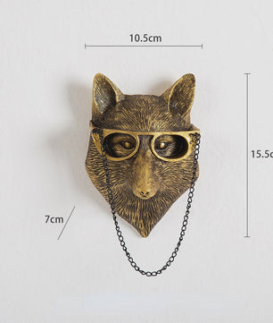 Gouden Hertenkop Wandhaak - Decoratieve Resin Muurhanger met Opbergfunctie