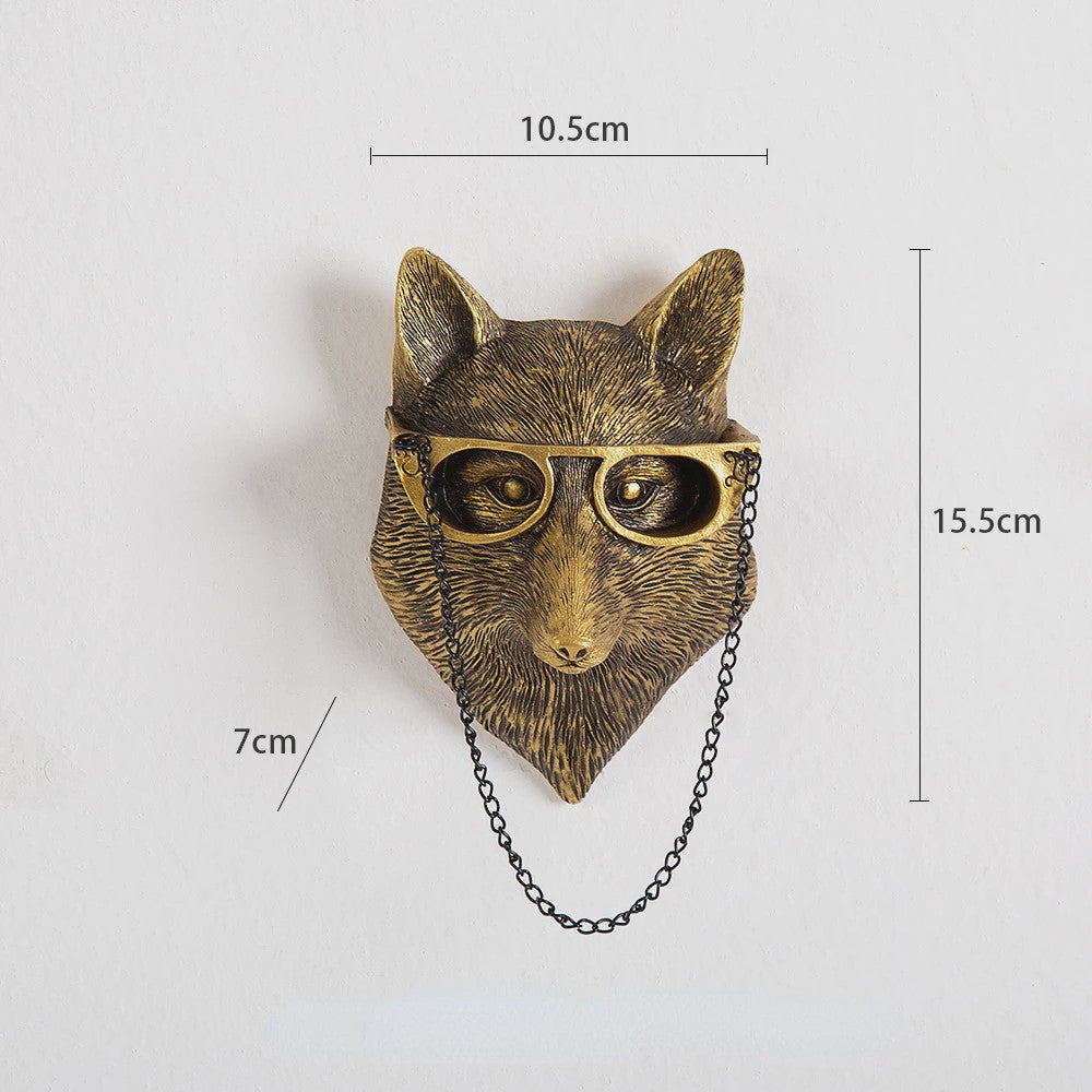 Gouden Hertenkop Wandhaak - Decoratieve Resin Muurhanger met Opbergfunctie