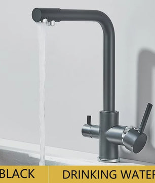 Keukenmengkraan met Dubbele Uitloop: Filterkraan voor Drinkwater & Warm/Koud Water