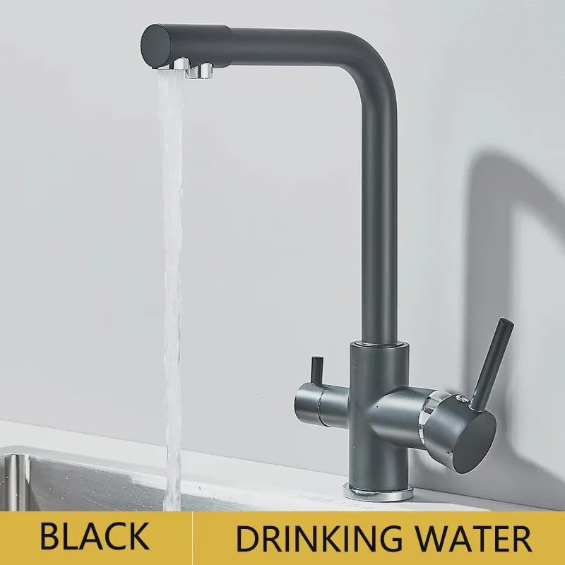 Keukenmengkraan met Dubbele Uitloop: Filterkraan voor Drinkwater & Warm/Koud Water