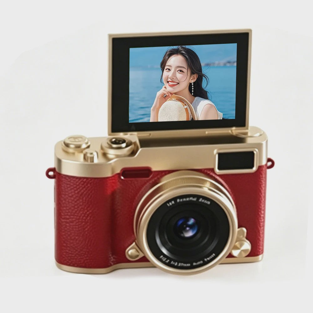 Compacte Digitale Camera met 4K Ultra HD, 16x Zoom & Draaibaar 180° Scherm voor Vlogs