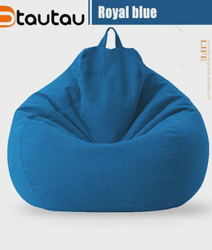 70cm Gevulde Beanbag Sofa van Katoen Linnen - Comfortabele Loungestoel voor Ontspanning