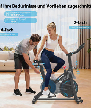 Wenoker Hometrainer Fiets met App & LCD Display - Stil, Magnetische Weerstand, Tablet Houder, Comfortabel Zadel - Max 160kg