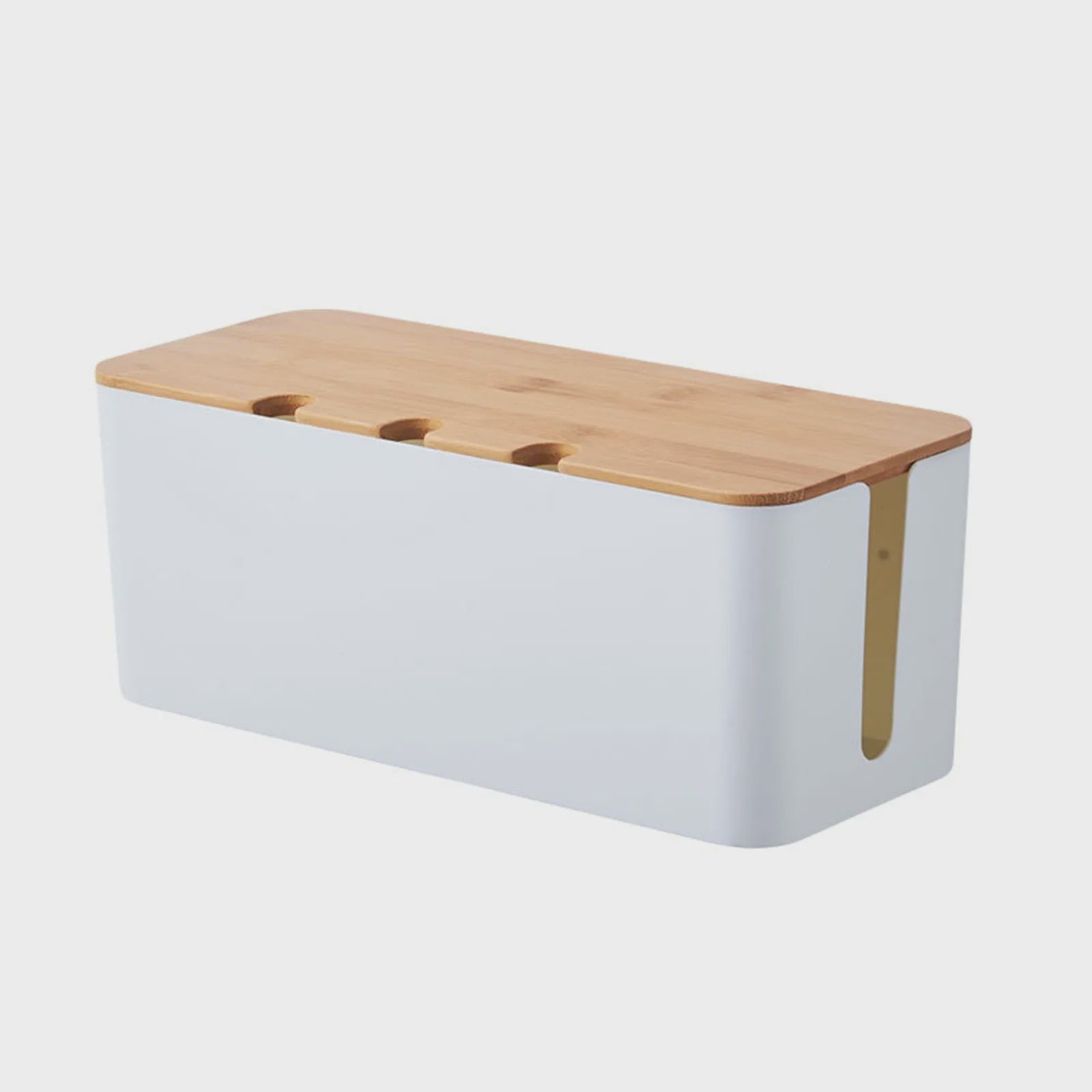 Grote Kabel Organizer Box met Houten Deksel - Orde in Snoeren Chaos