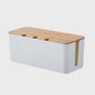 Grote Kabel Organizer Box met Houten Deksel - Orde in Snoeren Chaos