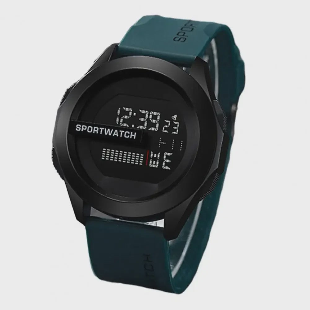 Sportief Heren Horloge: Digitaal LED Alarm & Stopwatch, Waterdicht Fitness Horloge