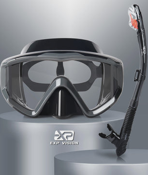 Complete Dry Snorkel Set voor Volwassenen: 3-Raams Anti-Condens Duikmasker met PC Lens en Snorkel