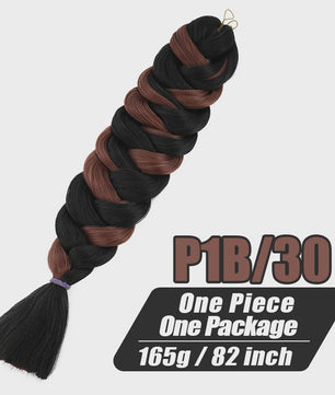 82 Inch Kanekalon Jumbo Braiding Hair - 165g Pre-Stretched Synthetisch Vlecht Haar voor Crocheten
